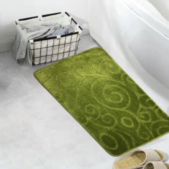 Scroll 18X30'' Accent Rug Non-Slip Green - Picture 1 of 9